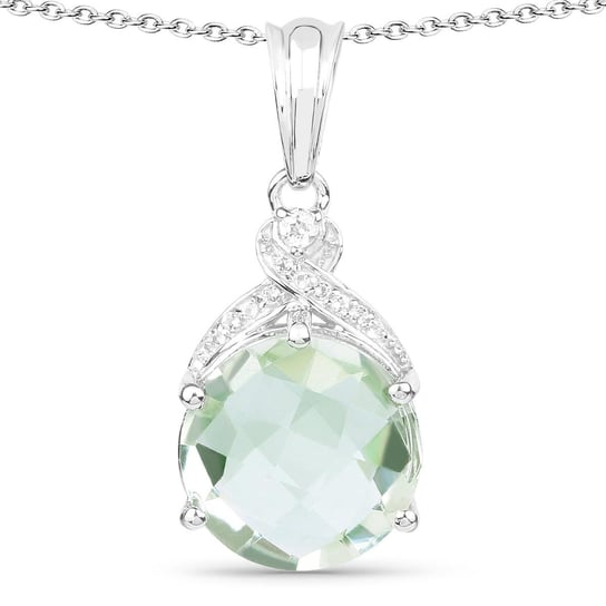 Biżuteria Prana, Srebrny wisiorek z zielonym ametystem i kryształami górskimi, 7,80 ct Biżuteria Prana