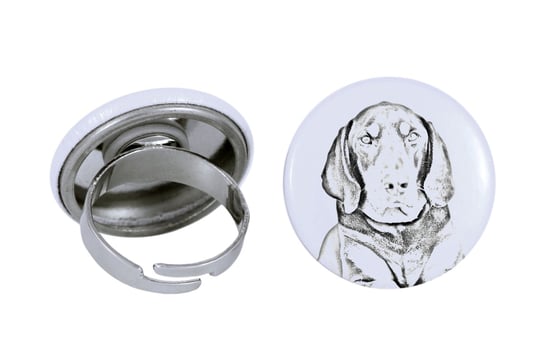 Black and tan coonhound I - damska biżuteria z podobizną psa, produkt wyko Inna marka