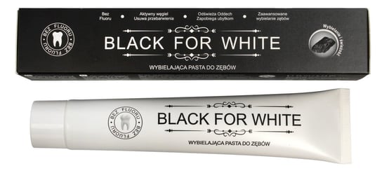 Black for White, pasta do zębów wybielająca bez fluoru, 75 ml Black for White