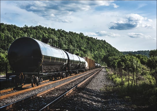 Black freight train on the railroad running across the United States., Carol Highsmith - plakat 29,7x21 cm Galeria Plakatu