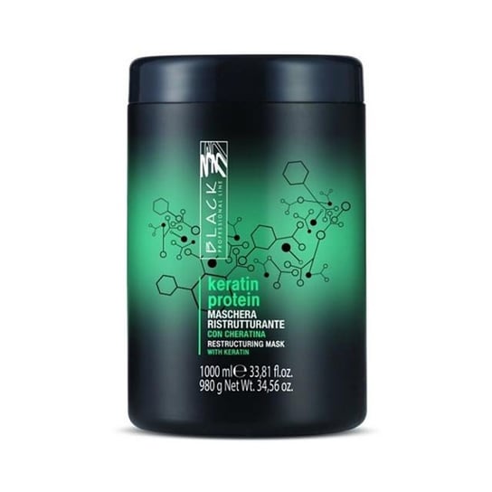 Black, Keratin Protein - Maska regenerująca, 1000ml Inna marka