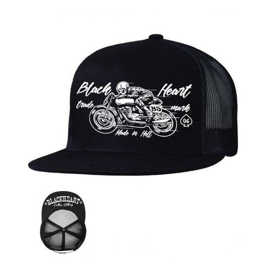 Blackheart, Bejsbolówka z daszkiem, Snapback Vintage Trucker, czarno-biała BLACK HEART