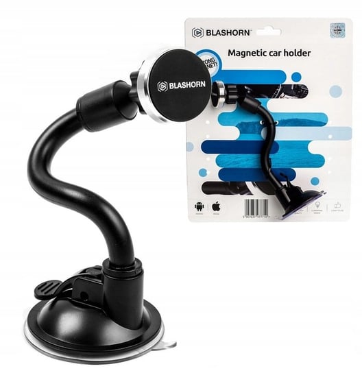 Blashorn Uchwyt magnetyczny na telefon montaż na szybę lub deskę rozdzielczą z przyssawka BLASHORN