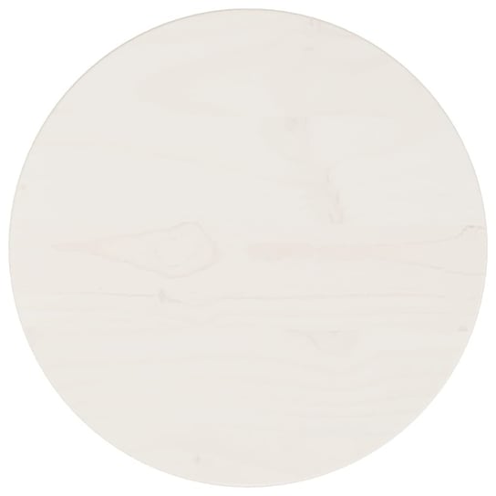 Blat Okrągły Lite Drewno Sosnowe 30x2,5 cm Biały Zakito