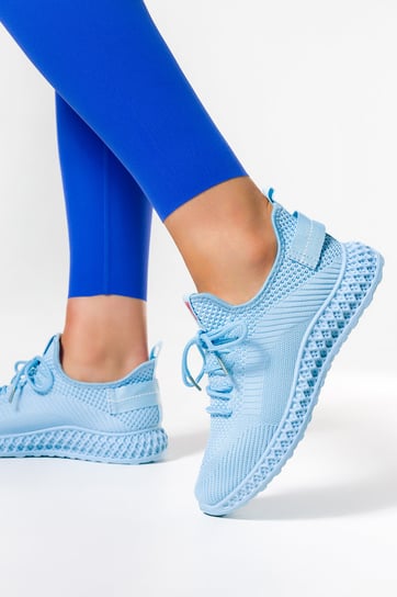 Błękitne sneakersy damskie buty sportowe sznurowane Casu SJ2298-5-38 Casu