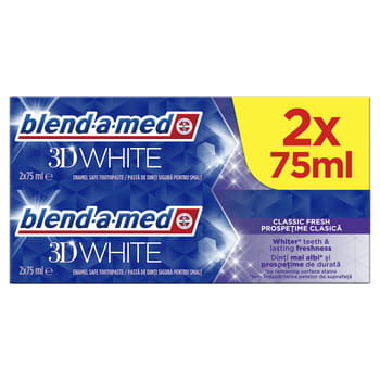 Blend-A-Med, 3D White Classic Fresh Pasta Do Zębów, 2X75 ml Blend-a-med