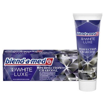 Blend-a-Med 3D White Luxe Perfection Charcoal, Pasta do zębów ze sproszkowanym węglem drzewnym, 75ml Blend-a-med