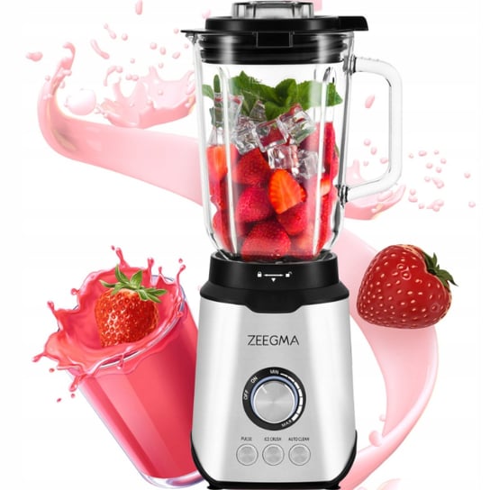 BLENDER KIELICHOWY DO KOKTALJI SZKLANY DUŻY 1,75L Złote Ostrze 1600W ZEEGMA ZEEGMA