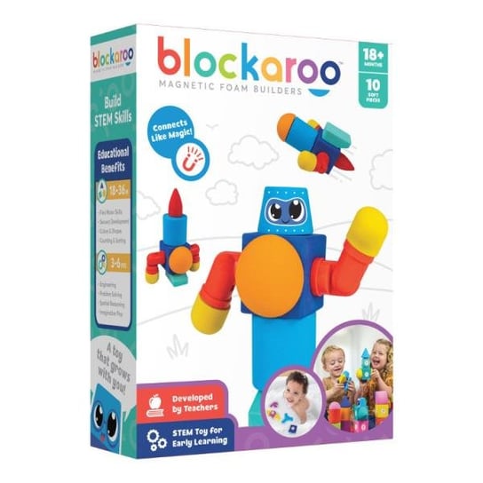 Blockaroo, Klocki piankowo-magnetyczne, Robot, 10 elementów CLICS&CLICFORMERS