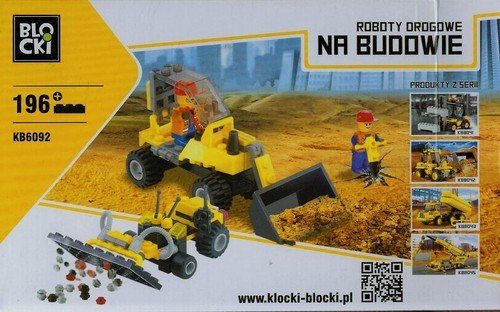 Blocki Na budowie, klocki konstrukcyjne Roboty drogowe Blocki