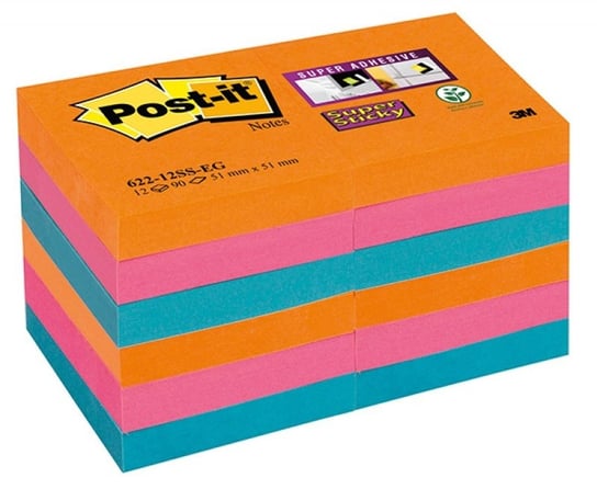 Bloczek samoprzylepny Post-It, Super Sticky, 12 sztuk Post-it