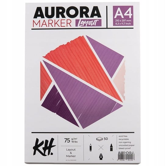 Blok AURORA blok do markerów 75g/m2, 50 ark A4 Aurora