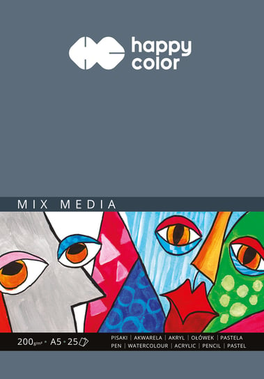 Blok biały Mix Media, A5, Happy Color Happy Color