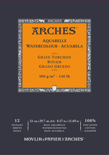 Blok do akwareli Arches Aquarelle A4 300g Rough grain 12 kartek Naturalny biały Arches