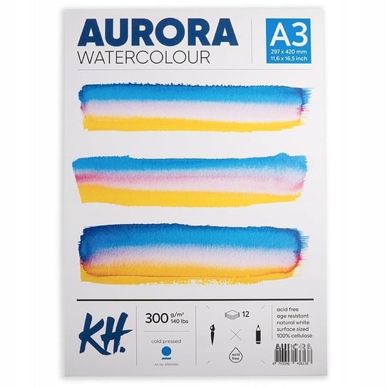 Blok do akwareli AURORA Cold Pressed 300g/m2 A3 kl Aurora