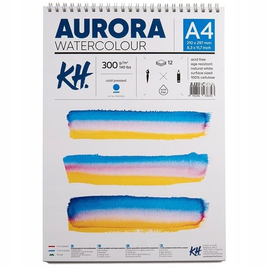 Blok do akwareli AURORA Cold Pressed 300g/m2 A4 Aurora