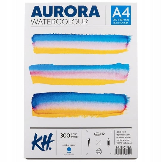 Blok do akwareli AURORA Cold Pressed 300g/m2 A4 kl Aurora