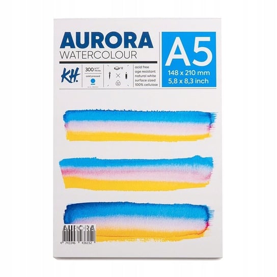 Blok do akwareli AURORA Cold Pressed 300g/m2 A5 Aurora