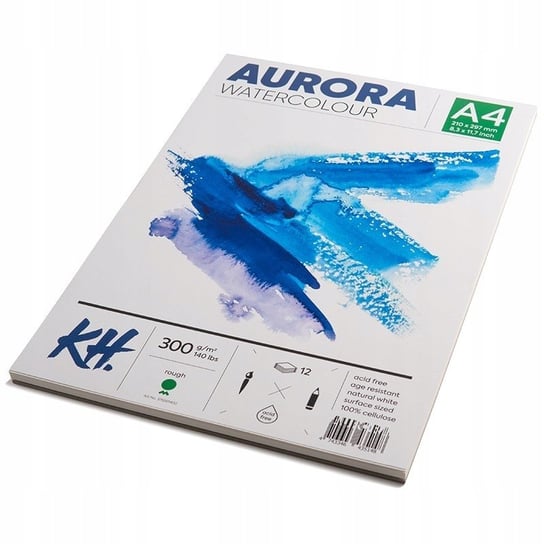 Blok do akwareli AURORA Rough 300g/m2 A4 klejony Aurora