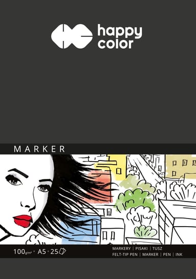 Blok do markerów Art, A5, biały, 100 g Happy Color