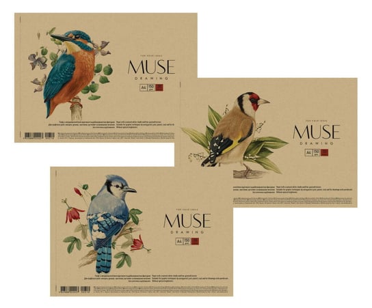 Blok do rysowania na spirali Muse Birds - A4 - 150 g Inna marka