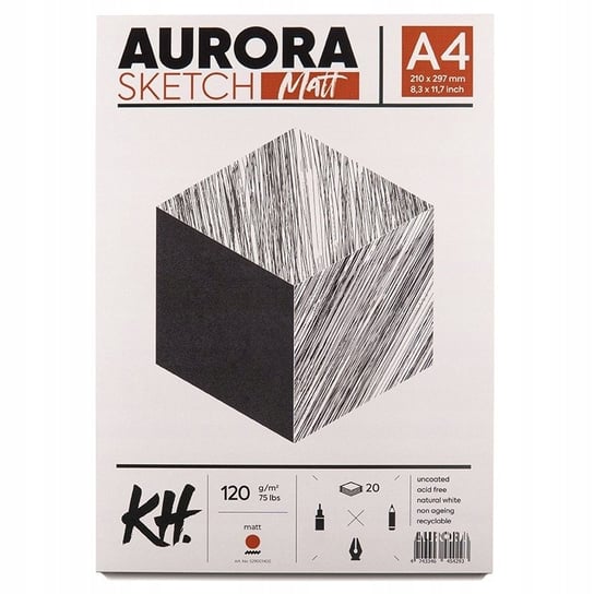 Blok do szkicu AURORA Sketch Matt 120g/m2 A4 klejo Aurora