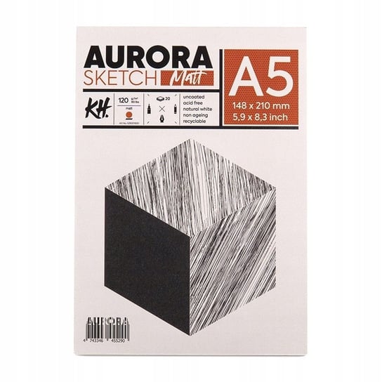 Blok do szkicu AURORA Sketch Matt 120g/m2 A5 klejo Aurora