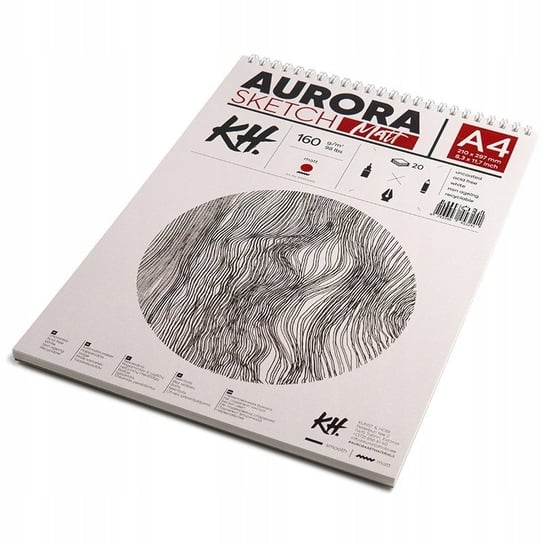 Blok do szkicu AURORA Sketch Matt 160g/m2 A4 na sp Aurora
