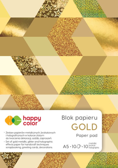 Blok GOLD, A5, 150-230g, 10 arkuszy, Happy Color Happy Color
