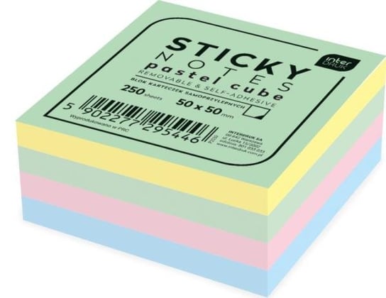 Blok karteczek samoprzylepnych 250 50x50 pastel INTERDRUK Interdruk