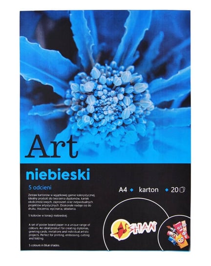 Blok kolorowy ART niebieski Shan A4 20 ark Shan