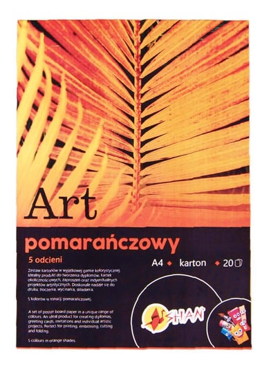 Blok kolorowy ART pomarańczowy Shan A4 20 ark Shan