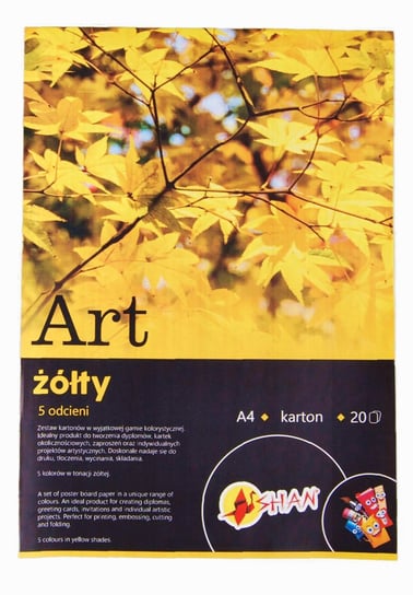Blok kolorowy ART żółty A4 20 ark Shan