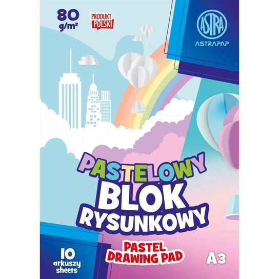 Blok Kolorowy Barwiony W Masie Astrapap Pastel A3 80G 10 Ark Astra