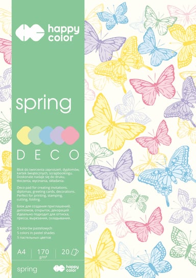 Blok kolorowy Deco Spring, A4, Happy Color Happy Color
