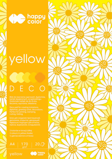Blok Kolorowy Deco Yellow, A4, Happy Color Happy Color
