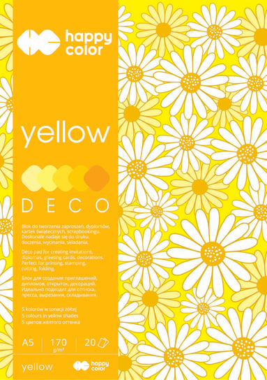 Blok kolorowy Deco Yellow, A5, Happy Color Happy Color