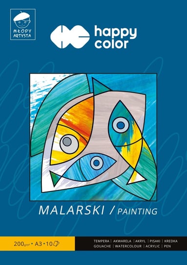 Blok malarski Młody Artysta, biały, A3, 200 g Happy Color
