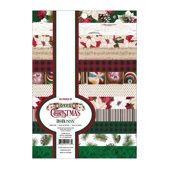 Blok papierów American Crafts - Bo Bunny - JOYFUL CHRISTMAS 15x20 Bo Bunny