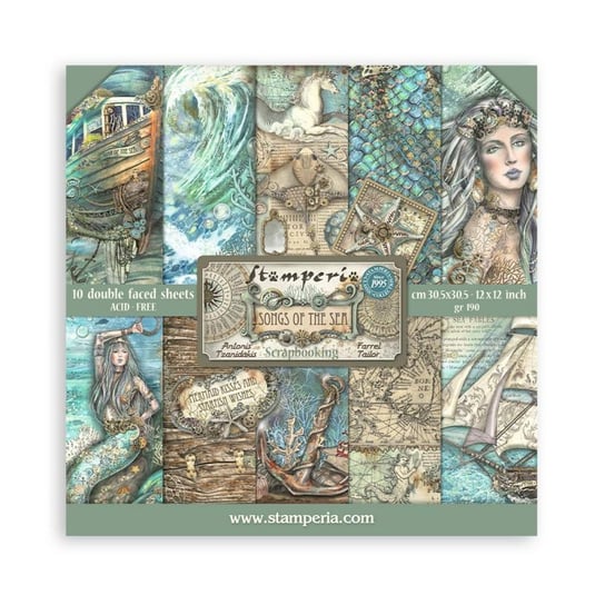 Blok papierów Stamperia - SONGS OF THE SEA 30x30 Stamperia