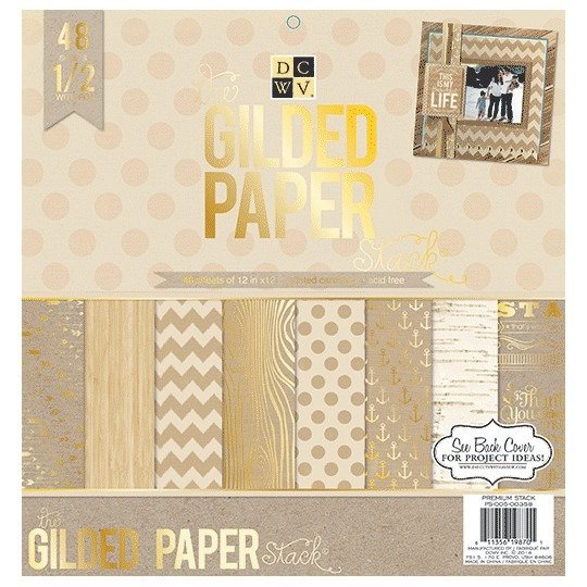 Blok papierów, ze złoceniami DCWV - GILDED PAPER 30x30 Inna marka