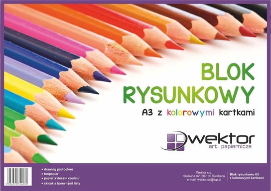 Blok rysunkowy A3/16K kolorowy (10szt) WEKTOR