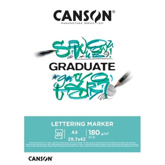Blok rysunkowy A3 20k 180g Graduate      Lettering Marker, Canson Inna marka