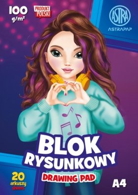 Blok rysunkowy A4 100g 20ark "Emi&Sofi" ASTRAPAP TOP TEENS p10, cena za 1 szt Inna marka