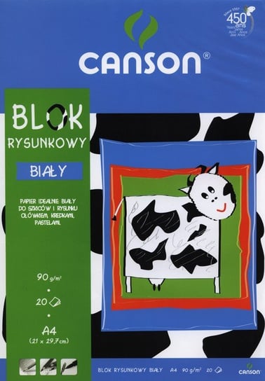 Blok rysunkowy, A4, biały Canson