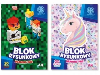Blok rysunkowy biały A4 20ark "Pixel&Unicorn" ASTRAPAP p10, cena za 1 szt Inna marka