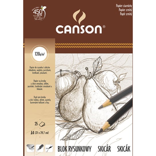 Blok rysunkowy Canson A4, ziarnisty, 50 kartek Canson