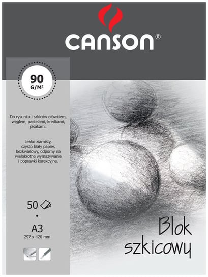 Blok Szkicowy A3 50K. 90G. 6666-139 Student, Canson Canson