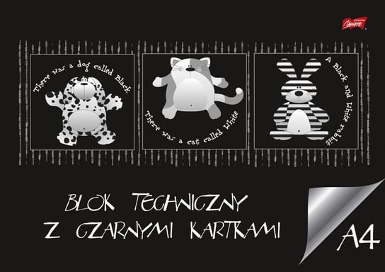Blok techniczny, A4, czarny, mix wzorów St.Majewski