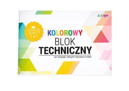 Blok Techniczny Kolorowy Barwiony A4/10K (10Szt) Strigo